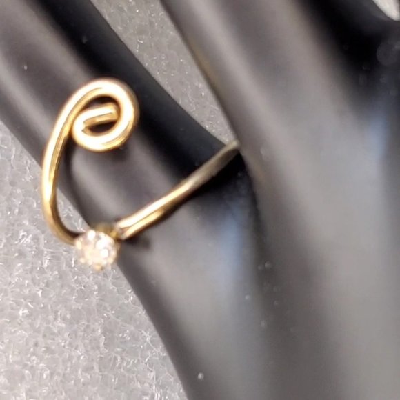 Vintage Gold Sterling Silver Wrap Ring Spiral Adjustable Boho Size 4.5 To 7 - Picture 3 of 17